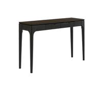 Console bois d'hévéa placage frêne 2 tiroirs noir - Alienor