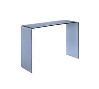 sweeek - Console rectangulaire en verre trempé 110cm bleu gris - Glintz