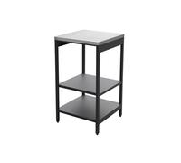 sweeek - Cuisine d'extérieur en Acier Noir avec 2 étagères L49cm