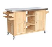 sweeek Cuisine d'extérieure 130cm bois avec poignées 7 espaces de rangement L 130 x l 60 x h 895cm Bois G