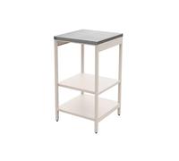 sweeek - Cuisine d'extérieure en Acier Beige avec 2 étagères L49cm