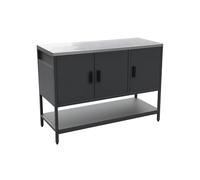 sweeek - Cuisine d'extérieure en Acier Noir 3 Portes.1 étagère L120cm