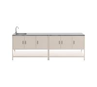 sweeek - Cuisine extérieure 2 modules en Acier Inoxydable Beige