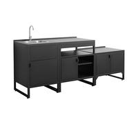 sweeek - Cuisine extérieure 3 modules Acier Inoxydable Noir - Kea