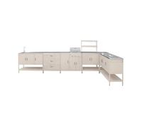 sweeek - Cuisine extérieure 6 modules avec Barbecue en Acier Inoxydable Beige