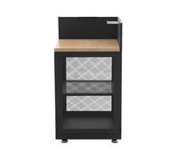 sweeek - Cuisine extérieure Acier et décor Bois 1 étagère L60cm Noir - Milos