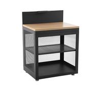 sweeek - Cuisine extérieure Acier et décor Bois 1 étagère L80cm Noir - Milos