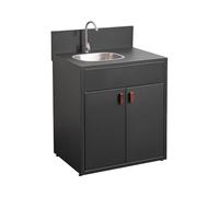 sweeek - Cuisine extérieure Acier évier et 2 Portes L80cm Noir - Thira