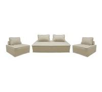 Ensemble chauffeuses DAO pour canapé modulable en tissu capitonné 4 places beige
