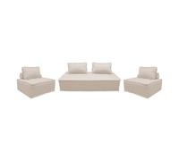 sweeek - Ensemble chauffeuses DAO pour canapé modulable en Tissu capitonné 4 Places crème