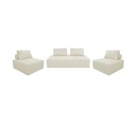 sweeek - Ensemble chauffeuses Lao pour canapé modulable en Velours côtelé 4 Places crème