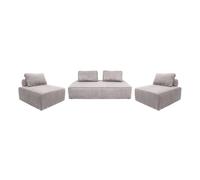 sweeek - Ensemble chauffeuses Lao pour canapé modulable en Velours côtelé 4 Places Gris Clair