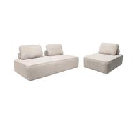 sweeek - Ensemble chauffeuses pour canapé modulable 3 Places Bouclette Beige - Bao