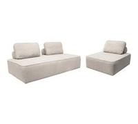 sweeek | Ensemble chauffeuses pour canapé modulable 3 places bouclette beige - Bao Beige