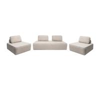sweeek - Ensemble chauffeuses pour canapé modulable 4 Places Bouclette Beige - Bao