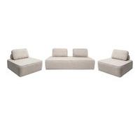 sweeek | Ensemble chauffeuses pour canapé modulable 4 places bouclette beige - Bao Beige