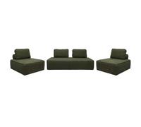 sweeek - Ensemble chauffeuses pour canapé modulable 4 Places Bouclette Kaki - Bao