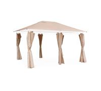 sweeek - Ensemble Complet Toile de Toit et Rideaux Beige pour tonnelle 3x4m Divio - Toile de Rechange pergola. Toile de Remplacement