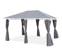 Sweeek-Ensemble complet toile de toit et rideaux gris pour tonnelle 3x4m divio (sans structure) Gris G