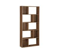 swe tagère bibliothèque décor bois 5 étagères 10 compartiments PIETER