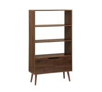 sweeek - Étagère bibliothèque décor Bois de Noyer. 2 Portes 3 Niveaux