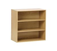 sweeek - Etagère. bibliothèque. Module de Rangement décor Bois chêne 2 étagères L 70 x P 35 x H 70cm - Kompo