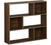 sweeek - Etagère bibliothèque Noyer Pieter 3 étagères 6 Compartiments de Rangement