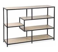 Alice's Home - Etagère en métal Noir et décor Bois - Loft - bibliothèque 5 Niveaux. L 114 x l 33 x H 78cm