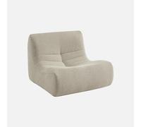 sweeek - Fauteuil chauffeuse en Bouclette texturée Beige Style Contemporain 1 Place