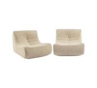 sweeek - Fauteuil chauffeuse en Velours Style Contemporain 2 Places Beige