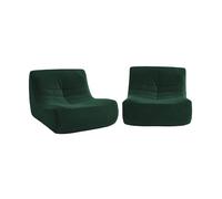 sweeek - Fauteuil chauffeuse en Velours Style Contemporain 2 Places Vert