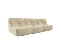 sweeek - Fauteuil chauffeuse en Velours Style Contemporain 3 Places Beige