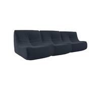 sweeek - Fauteuil chauffeuse en Velours Style Contemporain 3 Places Bleu foncé