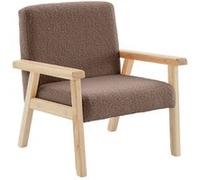 sweeek - Fauteuil Enfant en Bois et Tissu Bouclette Taupe. ISAK L 47 x P 43.5 x H 50cm