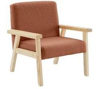Fauteuil enfant en bois et tissu bouclette terracotta ISAK L 47 x P 435 x H 50cm