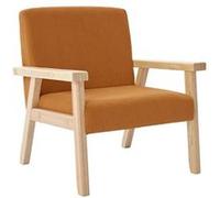 Fauteuil enfant en bois et velours côtelé moutarde ISAK L 47 x P 435 x H 50cm