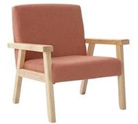 sweeek - Fauteuil Enfant en Bois et Velours côtelé Terracotta. ISAK L 47 x P 43.5 x H 50cm