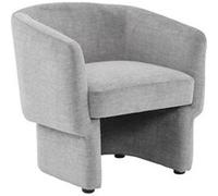 Fauteuil de salon Sweeek Fauteuil relax en tissu avec forme de dossier et piètement arrondis gris clair