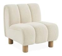 Fauteuil relax pieds bois et tissu bouclette blanc I sweeek