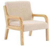 sweeek - Fauteuil scandinave Enfant en Bois et Tissu Bouclette Beige