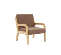 sweeek - Fauteuil scandinave Enfant en Bois et Tissu Bouclette Marron