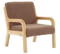 Fauteuil scandinave enfant bois d'hévéa et bouclette lorens kids marron TU