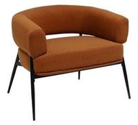 sweeek - Fauteuil Tissu Terracotta Dossier incurvé piétement métal L 81.5 x P 72.5 x H 69 cm - Cristo