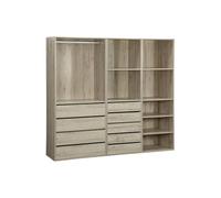 sweeek - Kit Dressing modulable 3 éléments MODULO. Naturel. 200 x 45 x 180 cm