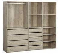 sweeek - Kit Dressing modulable 3 éléments MODULO. Naturel. 200 x 45 x 180 cm