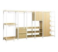 Kit dressing modulable blanc avec 5 éléments L 360 x P 48 x H 190