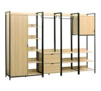 Kit dressing modulable noir avec 4 éléments L 280 x P 48 x H 190 cm
