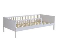 sweeek | Lit enfant 90 x 190 cm pin naturel sommier à lattes inclus blanc - Elio Blanc