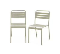 sweeek - Lot de 2 chaises de Jardin Acier. 2 Places. Beige. Amelia. L44 x P52 x H79cm