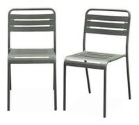 Alice's Garden - Lot de 2 chaises de Jardin Acier. 2 Places. Savane. Amelia. L44 x P52 x H79cm
